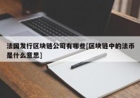 法国发行区块链公司有哪些[区块链中的法币是什么意思]